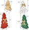 4 Christmas Trees Wooden Table Decorations Centerpiece Block Holiday Tree Red Green White Wood Color Tiered Tray Tabletop Sign Decor 4 Sizes for Office Dining Room Mantle Home Xmas Wood Party Supplies